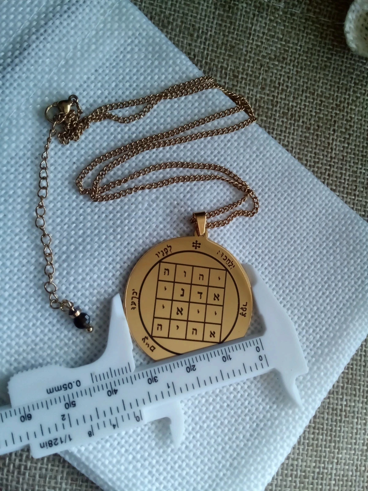 Collier médaillon pentacle de Saturne en acier inoxydable – photo 2